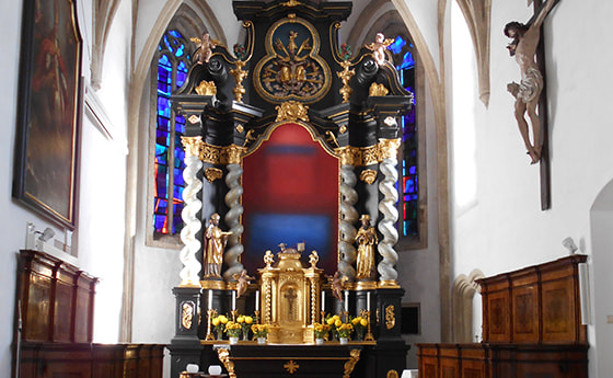 Pfarrkirche Mauthausen 2014, neues Altarbild von Adelheid Rumetshofer © Thomas Pree 