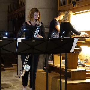 Ensemble CLARISSMA bei der Probe für den Raumklang 2018 im Linzer Mariendom