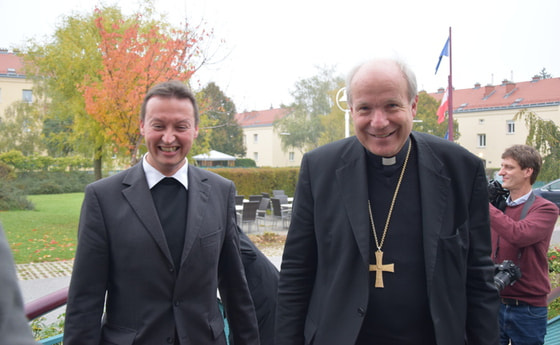 V. l.: Peter Schipka (Generalsekretär) und Kardinal Christoph Schönborn (Vorsitzender der Österreichischen Bischofskonferenz)