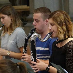 Ensemble CLARISSMA bei der Probe für den Raumklang 2018 im Linzer Mariendom