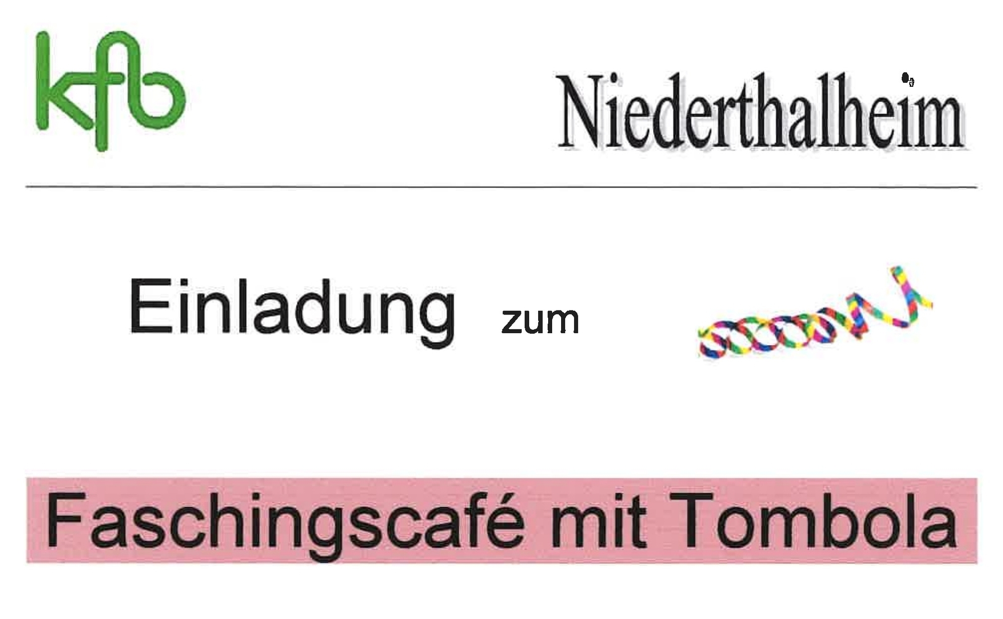 Einladungsflyer - Faschingscafe