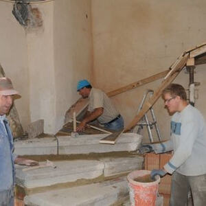 Stiege mauern, Pflasterung