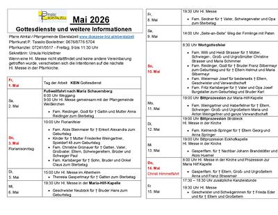 Monatsplan Mai 2026