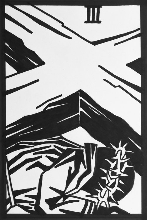 Jesus fällt zum ersten Mal unter dem Kreuz