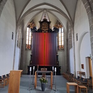 Fastentuch in der Kirche der Pfarrgemeinde Ternberg