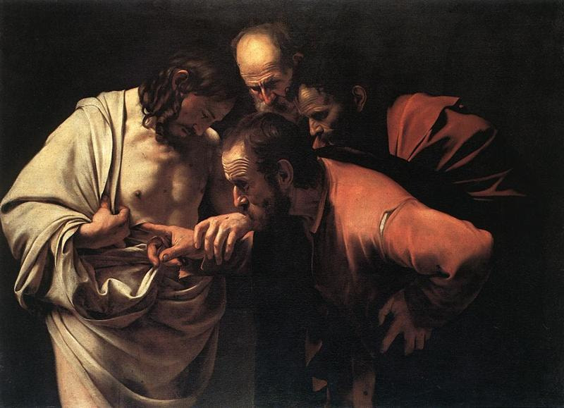 Apostel Thomas legt die Finger auf die Wunde Jesu