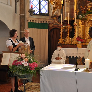 Verabschiedung Kaplan Kinsley, Kräuterweihe und Goldhauben Einladung