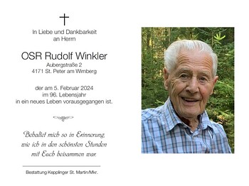 Rudolf Winkler / Bestattung Kepplinger