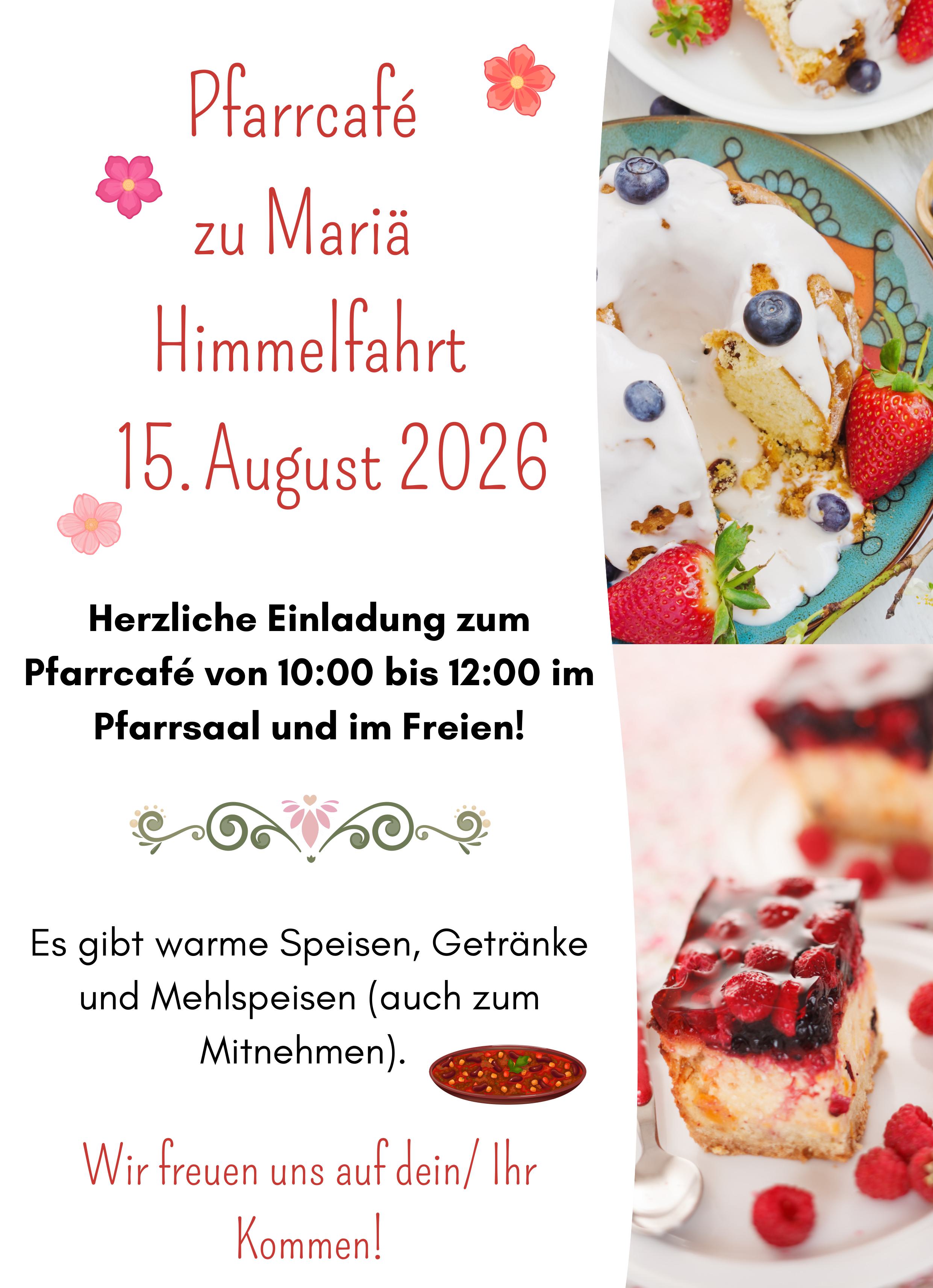 Pfarrcafé / Pfarrgemeinde Hagenberg Pfarrcafé Mariä Himmelfahrt
