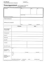 Trauungsprotokoll (mit Personalblatt)