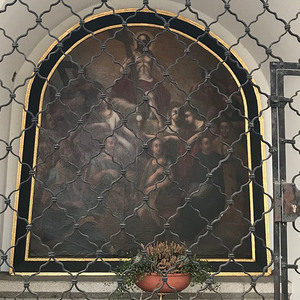 ie 14 Nothelfer: Achatius, Aegidius, Barbara, Blasius, Christophorus, Cyriakus, Dionysius, Erasmus, Eustachius, Georg, Katharina, Margareta, Pantaleon, Vitus.