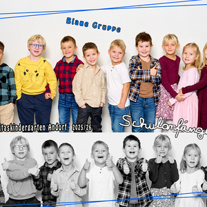 Blaue Gruppe Schulanfänger