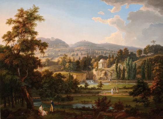 Albert Christoph Dies (1755-1822): Leopoldinentempel mit Teich, 1807 (Link zum Bild: https://de.wikipedia.org/wiki/Datei:Leopoldinentempel_mit_Teich_Albert_Christoph_Dies.jpg). / © Albert Christoph Dies/wikimedia.commons.org/PD Albert Christoph Dies (1755-1822): Leopoldinentempel mit Teich, 1807 (Link zum Bild: https://de.wikipedia.org/wiki/Datei:Leopoldinentempel_mit_Teich_Albert_Christoph_Dies.jpg).