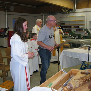 Bittprozession zur Firma Rubasch