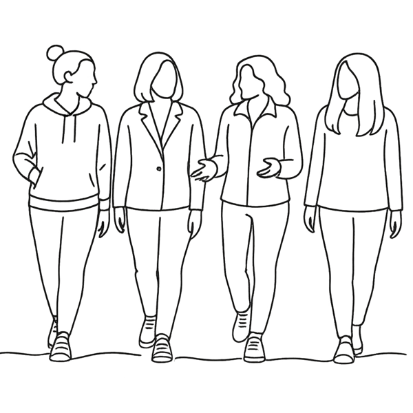 Frauen gehen zusammen
