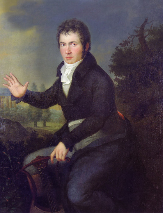 Willibrord Joseph Mähler (1778-1860): Porträt des Ludwig van Beethoven, zwischen 1804 und 1805 (Link zum Bild: https://de.wikipedia.org/wiki/Datei:Beethoven18045JosephMähler.jpg).