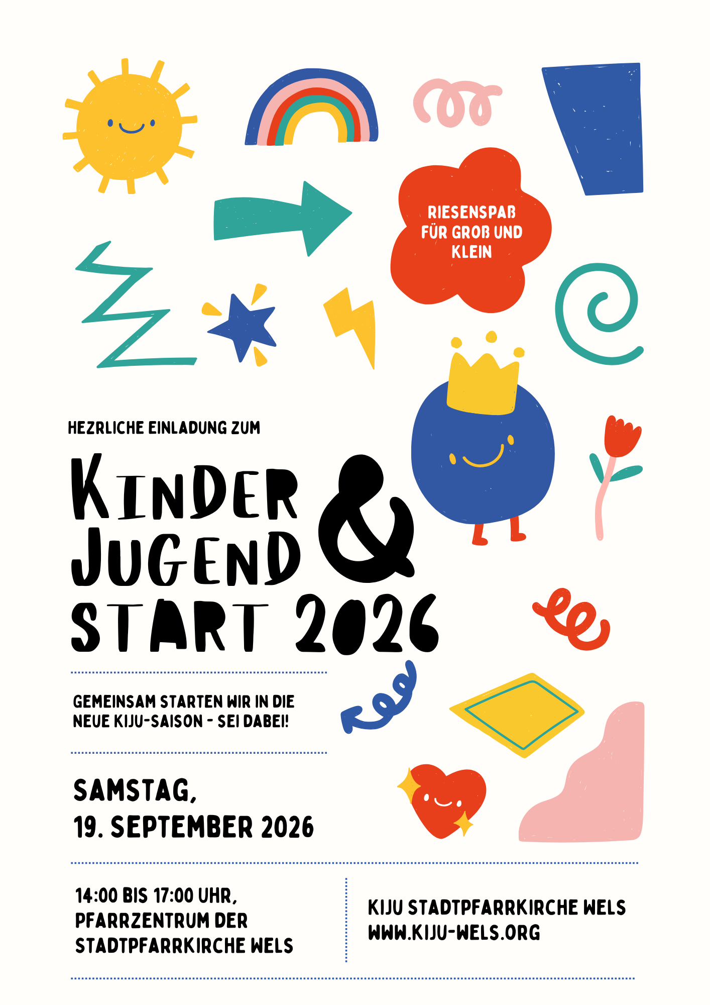 KiJu-Start 2026 / Maximilian Staflinger / Canva Creative Studio KiJu Stadtpfarrkirche Wels