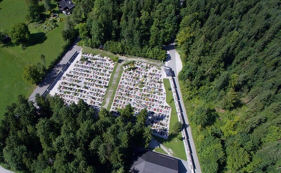 Waldfriedhof von oben