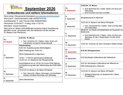 Monatsplan September
