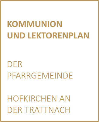 Kommunion und Lektorenplan