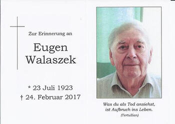 Totenbild Eugen Walaszek