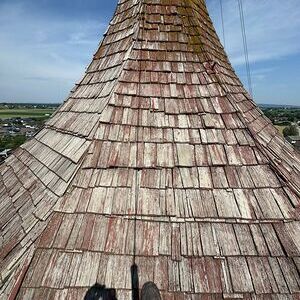 Erneuerung Zwiebelturm Pfarrkirche Burgkirchen