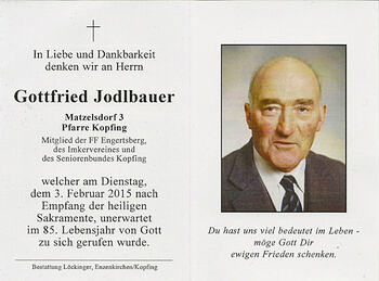Gottfried Jodlbauer / © Pfarrgemeinde Kopfing Gottfried Jodlbauer