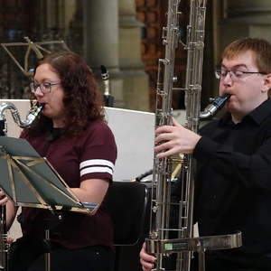 Ensemble CLARISSMA bei der Probe für den Raumklang 2018 im Linzer Mariendom