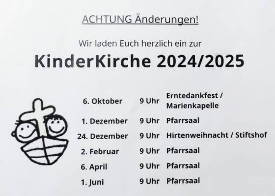 KinderKirche 2024/25 / Stiftspfarre St. Florian KinderKirche 2024/25