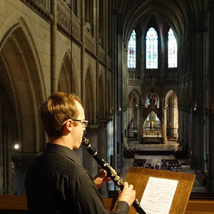 Ensemble CLARISSMA bei der Probe für den Raumklang 2018 im Linzer Mariendom