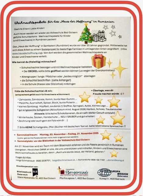 Weihnachten im Schuhkarton