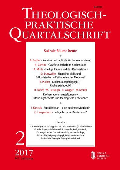 Theologisch-Praktische Quartalschrift, Cover der Ausgabe 2/2017 zum Thema 'Sakrale Räume heute'