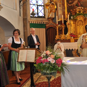 Verabschiedung Kaplan Kinsley, Kräuterweihe und Goldhauben Einladung