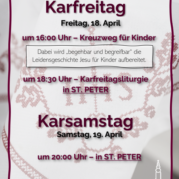 Karfreitag und Karsamstag