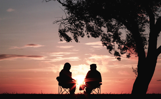 Gespräch im Abendrot