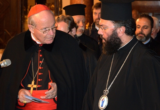 Vesper in der orthodoxen Dreifaltigkeitskathedrale (Kardinal Christoph Schönborn u. Metropolit Arsenios (Kardamakis))
