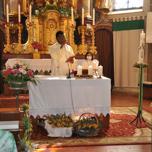 Verabschiedung Kaplan Kinsley, Kräuterweihe und Goldhauben Einladung