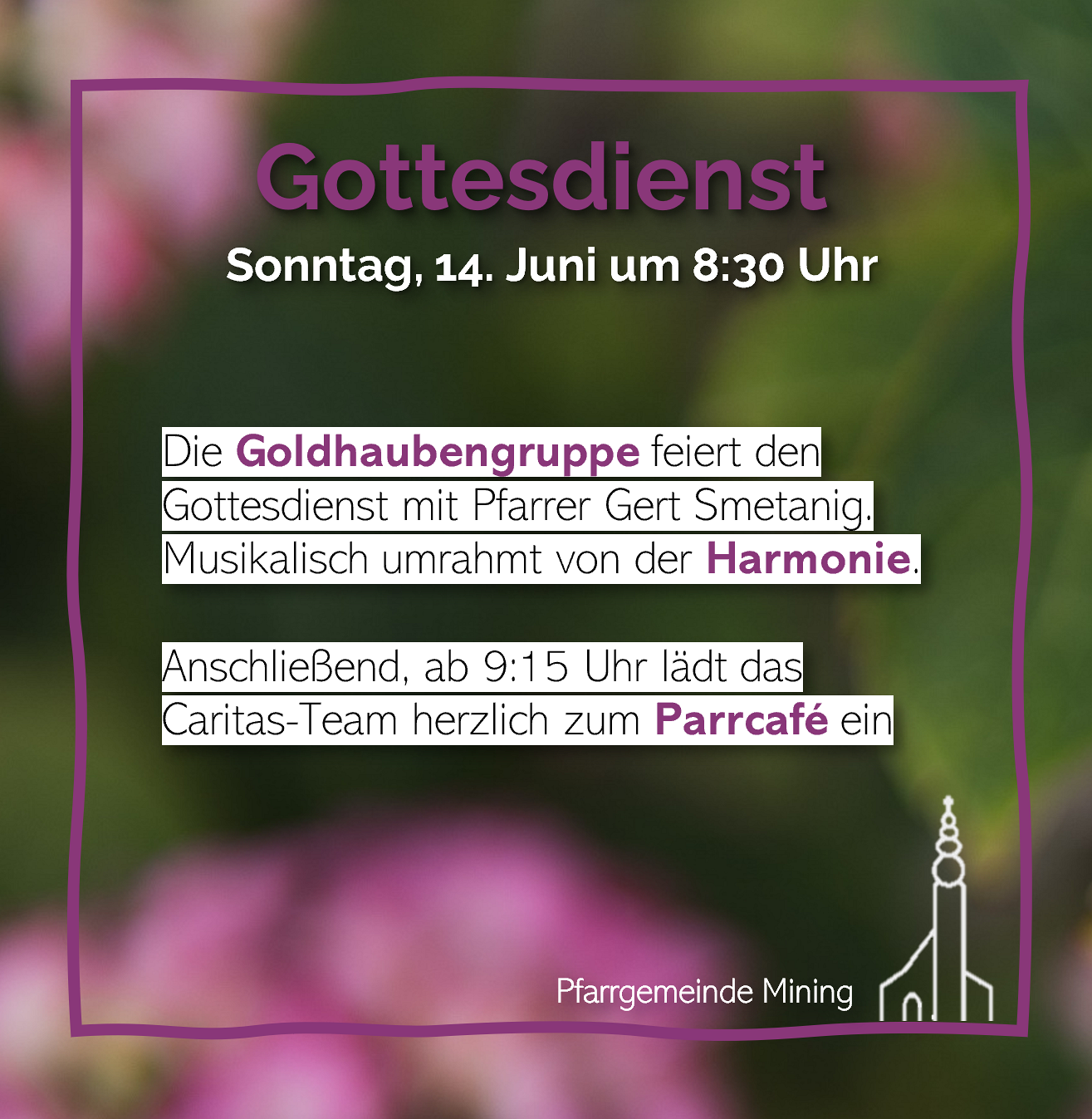 Gottesdienst mit der Goldhaubengruppe