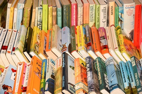 3 Bücherreihen Fot vom letzten Flohmarkt