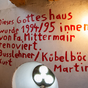 Hinweis zur letzten Kirchen-Innenrenovierung