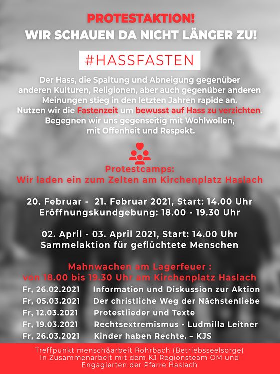 #HASSFASTEN / Treffpunkt mensch & arbeit Rohrbach #HASSFASTEN