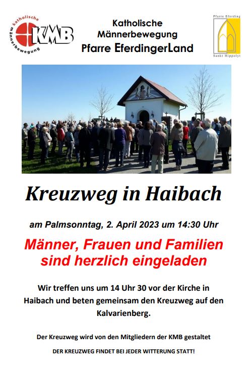 Plakat für die Kreuzwegandacht in Haibach