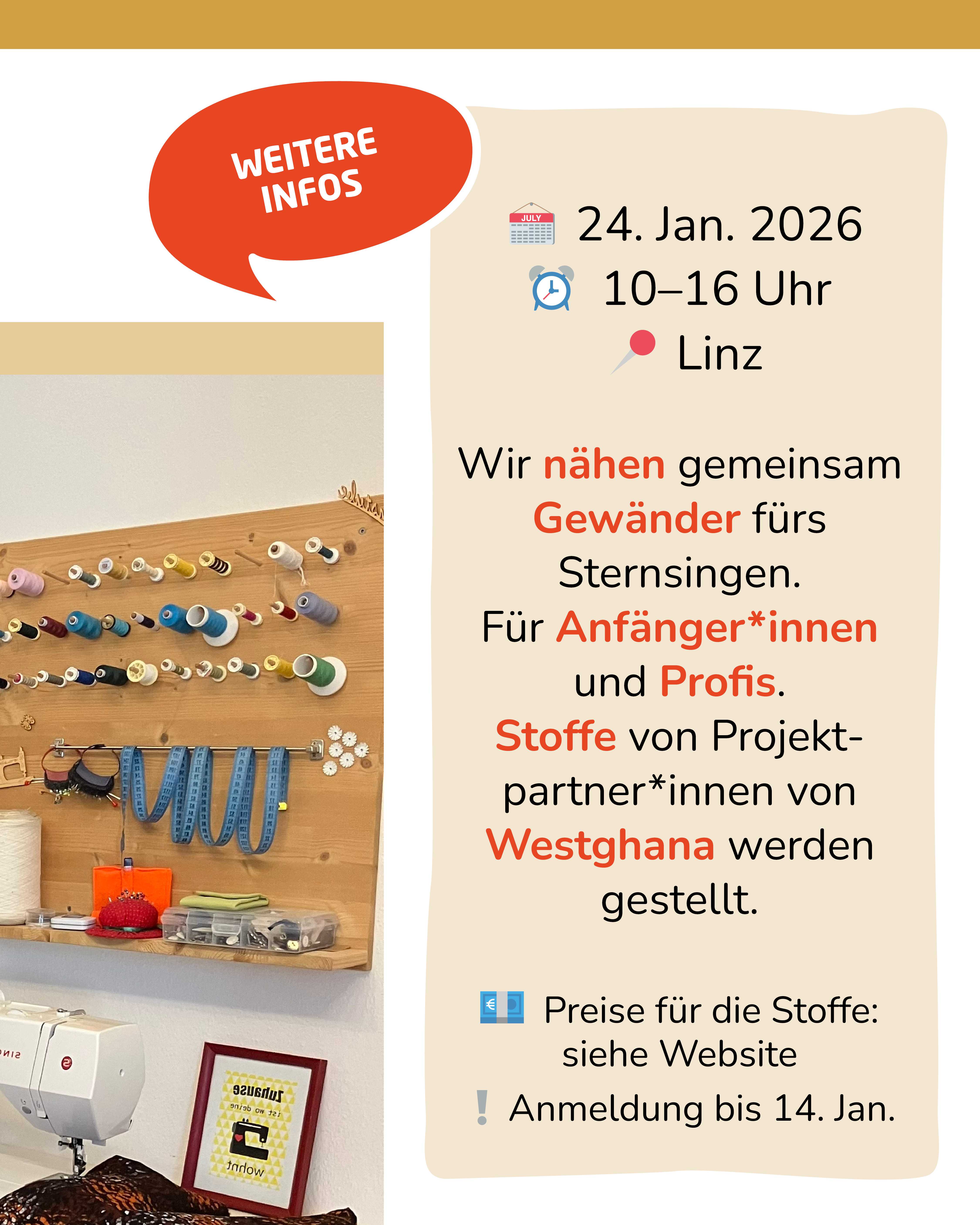 Nähworkshop Sternsingen / © Team Kinder Diözese Linz Nähworkshop Sternsingen