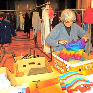 Flohmarktvorbereitungen 