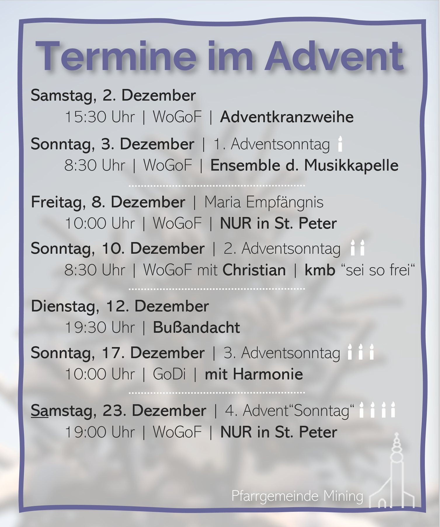 Termine im Advent