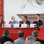 Podiumsdiskussion zum Thema 'Erfahrungen ökologische Aufbrüche' mit DI Margit Mayr-Lamm, Ing. Heinz Hödl, DI Christoph Wiesmayr und Dr. Josef Heringer