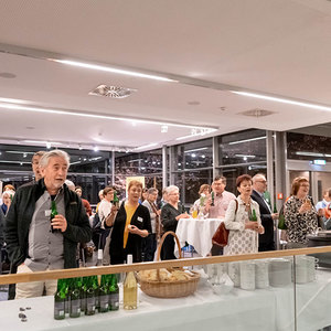 Gemütlicher Ausklang mit Schlägl-Bier und Gulaschsuppe