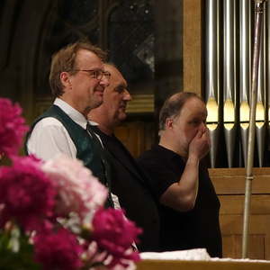 Kapellmeister Manfred Payrhuber, Organist Heinrich Reknagel und Domorganist Wolfgang Kreuzhuber