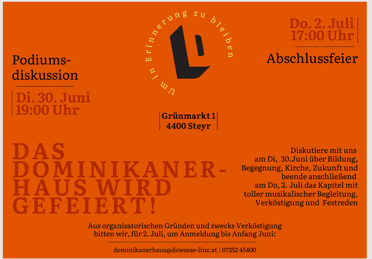 Abschlussveranstaltungen Bildungshaus Dominikanerhaus