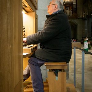 Domorganist Wolfgang Kreuzhuber an der Chororgel